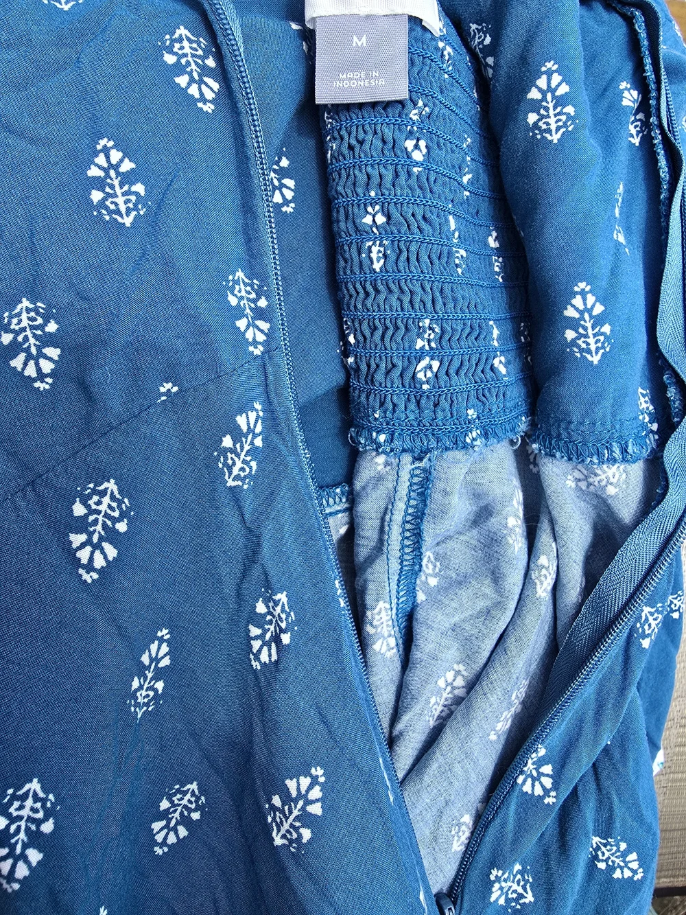 Old Navy Teal With White Pattern Sun Dress - Picture 7 of 8
